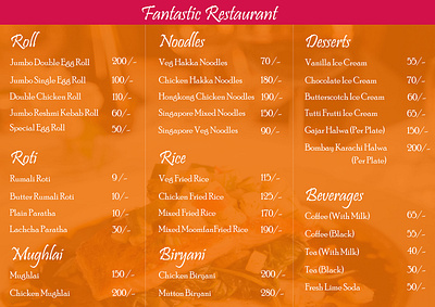 Price listing - daily UI 030 030 daily ui daily ui 030 menu price listing restaurant restaurant menu ui design