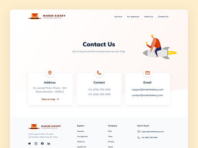 Contact Us address agency clean contact contact us design email footer homepage illustration landingpage mail minimal navigation ui ux web