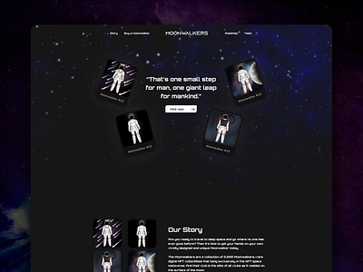 Project Moonwalkers bitcoin crypto landing page nft website