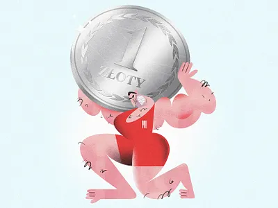 Inflation vs Poland adobe photoshop atlas branding character design coin design europe illustration inflation money poland polski złoty