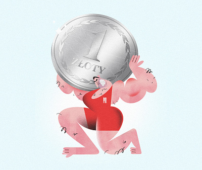 Inflation vs Poland adobe photoshop atlas branding character design coin design europe illustration inflation money poland polski złoty