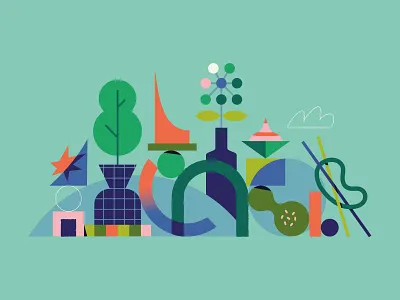 Playground N°1 abstract abstraction architecture circle design flat game geometric geometry illustration leo alexandre minimal minimalist play playground shapes square triangle urban vector