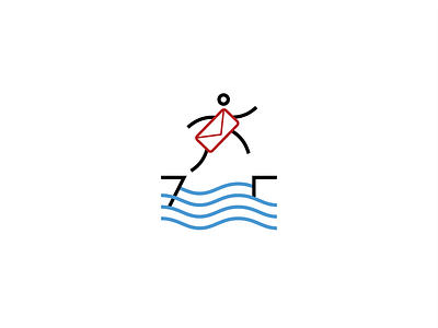 #dailylogochallenge 42 | 50 - postal service boat dailylogo dailylogochallenge envelope jump logo mail boat mail boat jumping postal service logo tier water