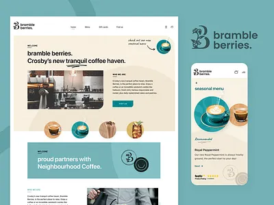 Bramble Berries Coffee Shop branding coffe shop coffee coffee shop ui design graphic design product designer ui ui ux ui design user experience user interface ux
