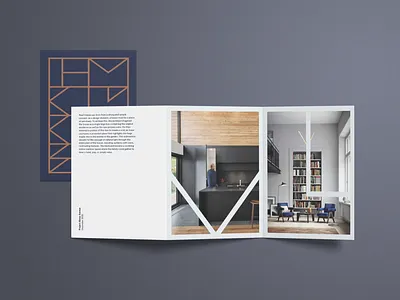 VL Identity Brochure architecture blue branding brochure brown graphic design grey home identity interior line minimal shape type typography vector
