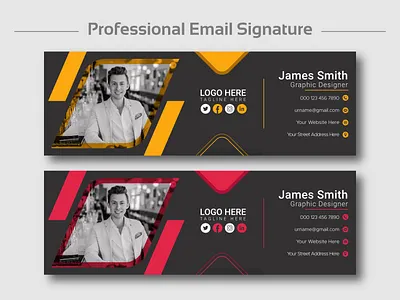Corporate Email Signature Design background banner branding business contact corporate cover creative design email footer graphic design illustration logo minimal modern professional simple social media ui unique