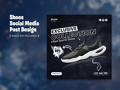 Shoes Social Media Post Template Design shop