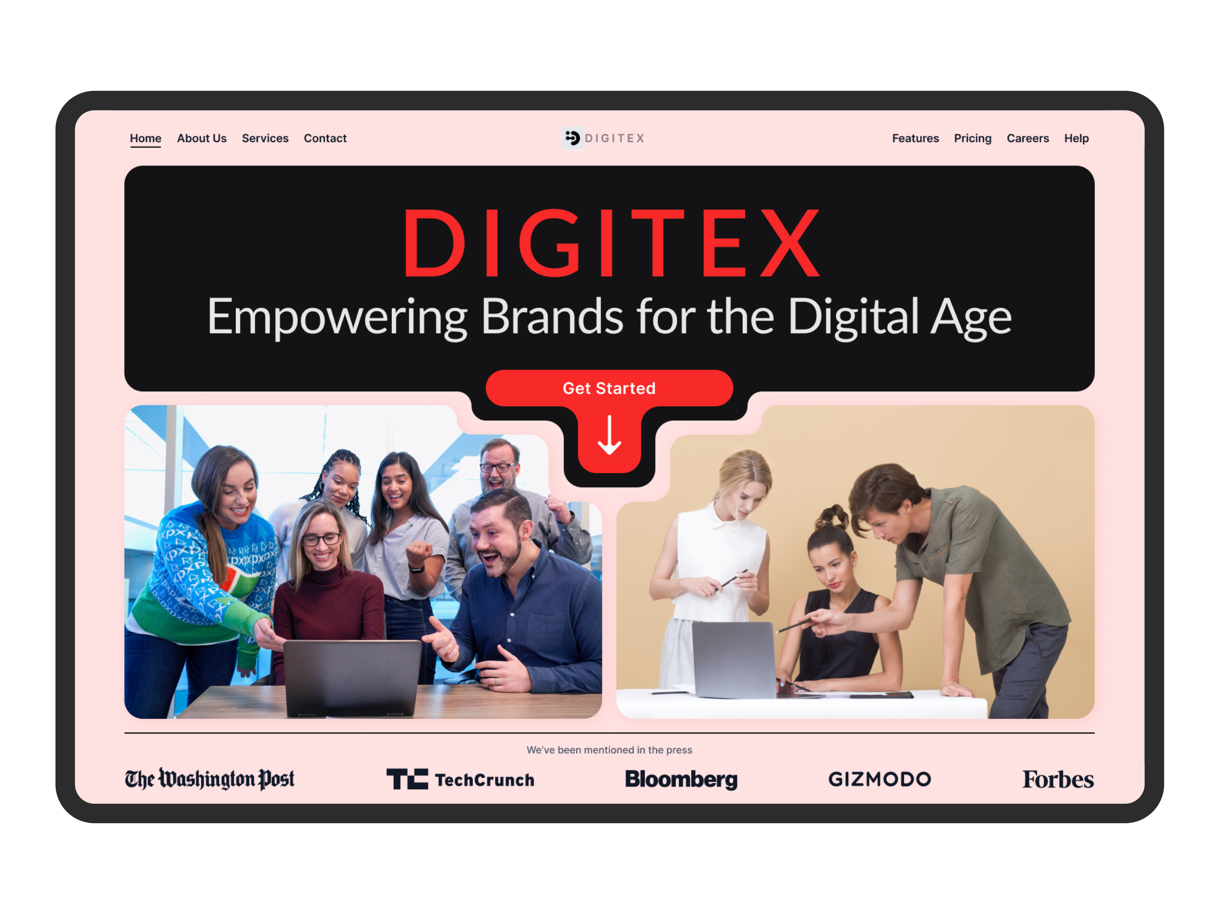 Digitex Digital Agency Web Design animation design figma motion graphics navigation smartanimate ui uidesign uiux ux ux design uxdesign webdesign
