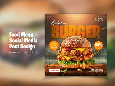 Food Social Media Post Template Design templates