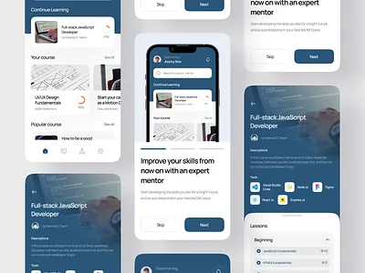 Mumetz - E-Learning Mobile App 📚 app class course app e course e learning e learning app education learning app minimal mobile mobile app online online course study ui ux