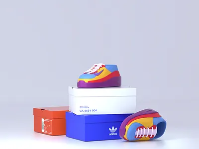 3D SHOES 3d branding illustration
