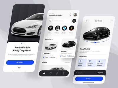 Car Rental App Concept app app design booking app booking car car car rent service car rental car rental app clean clean ui concept driver interface mobile ui rent rent a car rental rental company transport ui design