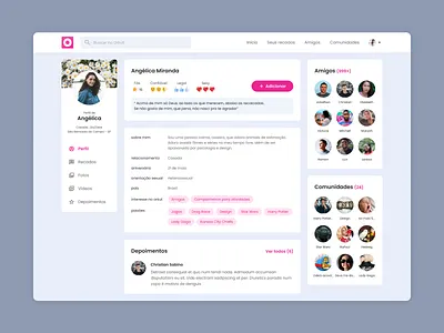 Orkut Redesign Concept - Profile Page design facebook flat layout minimal orkut social network twitter ui ui design ux web website