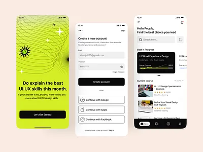 E-Learning Mobile App Design app design application card course mobile details course e course e learning e learning app education app learning design learning design app management minimalist mobile design onboarding online course student study design app task ux course
