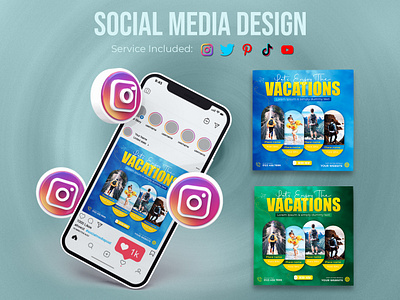 Vacations Social Media Post Design adventure black friday branding design graphic design holiday illustration logo media social media marketing post social media post social media sale travel travel post travel social media design travel social media post ui vacation vacation social media post vector