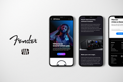 Fender x PreSonus Redesign branding digital digital marketing ecommerce electronics fender mobile music music production music studio presonus product design responsive software tech ui ux web design