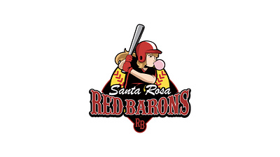 Santa Rosa Red Barons Logo Design branding illustration logo