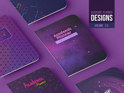 Academic Planner Design Vol 2.0 book cover cover design design digital illustration illustration illustration digital minimal purple trendy vector