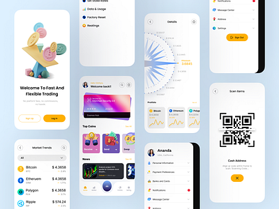 Crypto wallet - Mobile app bitcoin blockchain coin crypto crypto app crypto currency crypto currency design cryptocurrency currency doller ethereum exchange mobile mobile app mobile app design sylgraph trending trending app design trending design wallet