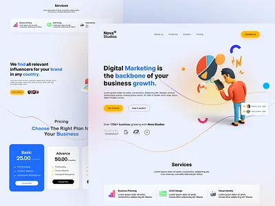 Digital Agency Landing Page branding clean design digital agency landing page graphic design landing page ui ui design web design