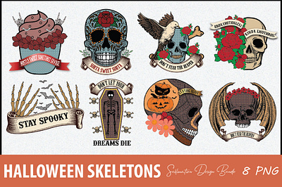 Halloween Skeletons Sublimation Bundle 3d animation branding design graphic design halloween illustration logo ui woman