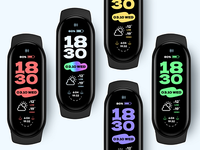 Mi Band watch face design apple watch design miband ui visualdesign watch face watchface watchfaces xiaomi