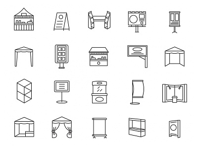 Booth Line Icons booth booth icons booth vector download free download free vector freebie graphicpear icon set icons download vector icons