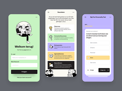Personality Test App app design mobile mobile app personality personality app personality test questionnaire test test app