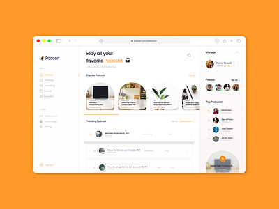 Podcast web app app graphic design music podcast site ui ux web