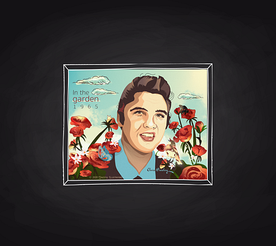In the garden, Elvis Presley design digital painting elvis garden illustration roses texture vector