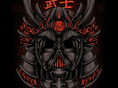 Darth Vader Samurai Helmet - Star Wars anime darth vader fanart fantasy illustration japanese manga samurai star wars tshirt design