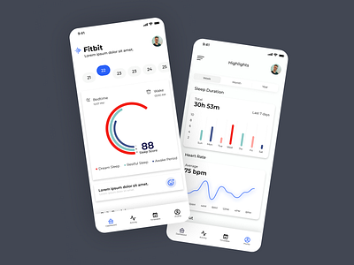 Fitbit: Health Tracker app application best shot colors design fitness health heath care mobile tracker ui ux