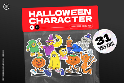 Halloween Character Set cartoon design draw flat illustration flatdesign illustration logo vector