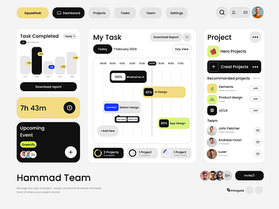 HubSquad - FIgma Hero Header fig figma graphic design hero header template ui ux vector