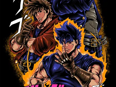 fanart JoJo's Bizarre Adventure anime design fanart fantasy illustration japanese manga tshirt design