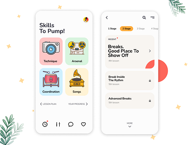 Drums Learning App design illustration mobile app mobile app design ui ui ux ux ui designer hanoi