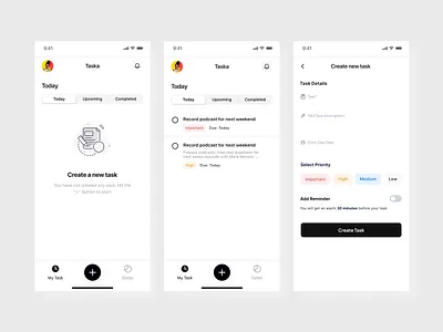 Taska - Task Management App android ios mobile app task task app task management taska ui ux