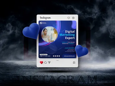 Digital marketing social media post design banner digital marketing editable facebook flyer graphic design instagram marketing modern post premium professional social post square template