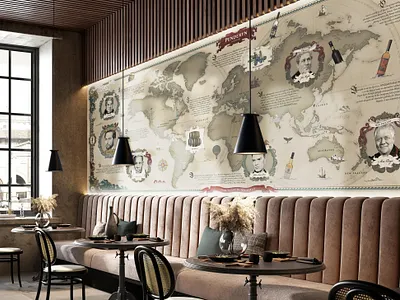 Penderyn Welsh Whisky - World Map Illustration detail drawing hand drawn illustration intricate map ornate pencil portrait wales whisky