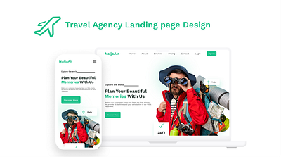 Responsive Travel agency landing page design design landing page responsive travel ui uiux