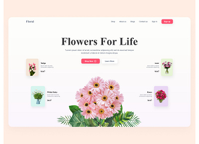 Flower Shop Hero Section branding design dribbble ecommerce flowers graphic design ui uidesign uiux uxdesign website