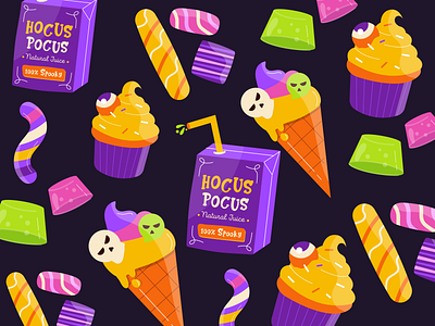 Halloween Treats 💕 artwork colorful colors halloween happy halloween illustration illustration art lollipop october 31 scary spooky sweets treats vector