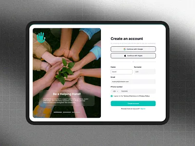 Charity Sign Up page design brand design charity sign up page charity ui log in page design product design sign in page design sign up page design ui ui design ui designer ui ux ux design