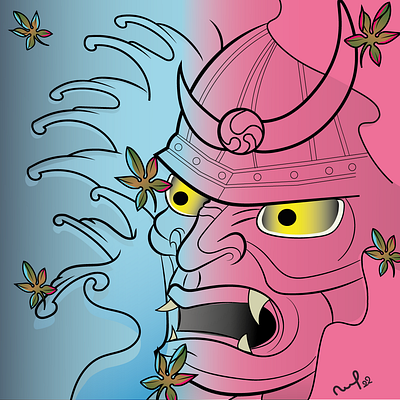 Hannya japanese design draw graphic design hannya illustration illustrator japan japanese