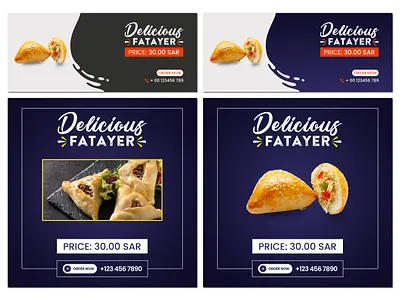 Delicious Fatayer Web and Social Media Poster Design advertising post desgin banner brand identity branding facebook post design fatayer fatayer banner design fatayer post design fatayer website banner design food banner graphic design md faysal ahmed shovo