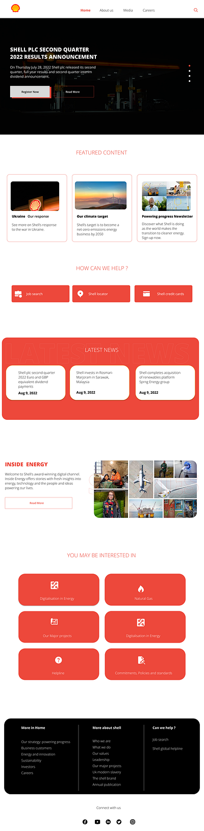 Shell Global Energy heo section redesign design typography ui design uidesign uiux webdesign