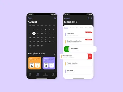 Calendar & Planner App app application calendar design system figma ios mobile application planner task manager ui ui ux design user experience ux