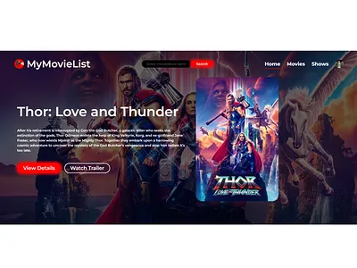 UI For a movie streaming website branding design react ui