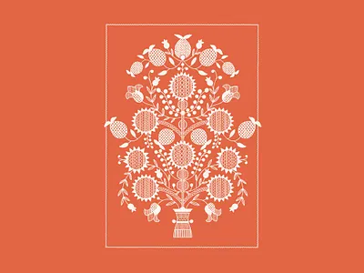 Tree of Life #8 folk illustration ornament procreate sunflower ukrainian