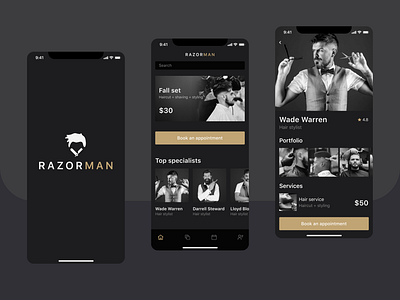Barber Shop Appointment App appointment barber barbershop booking app design ios app logo mobile ui ux